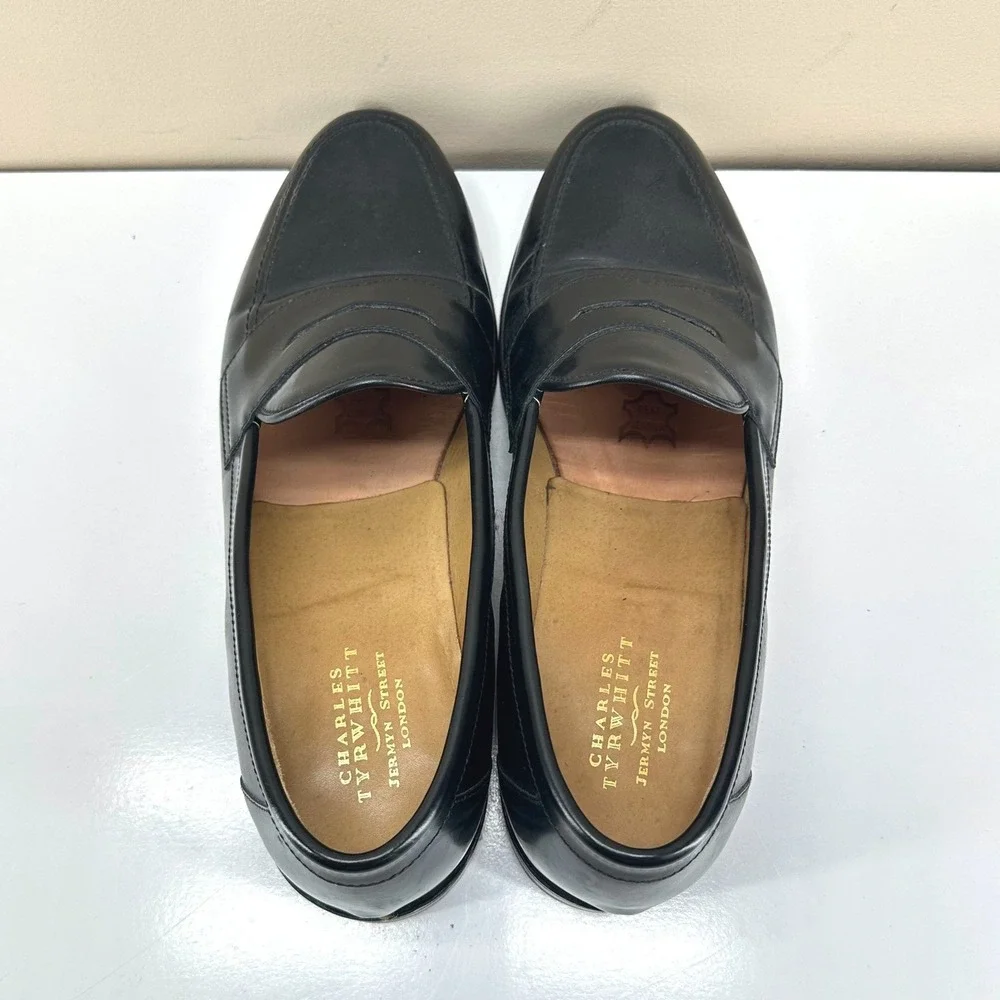 Charles Tyrwhitt Loafers: Men's 11.5 US (10.5 UK) Black Leather Shoes